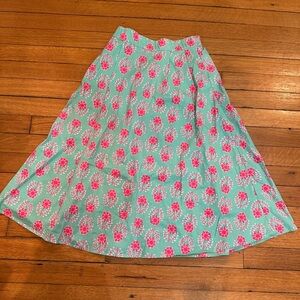 Floral Pink and Green Women's Skirt